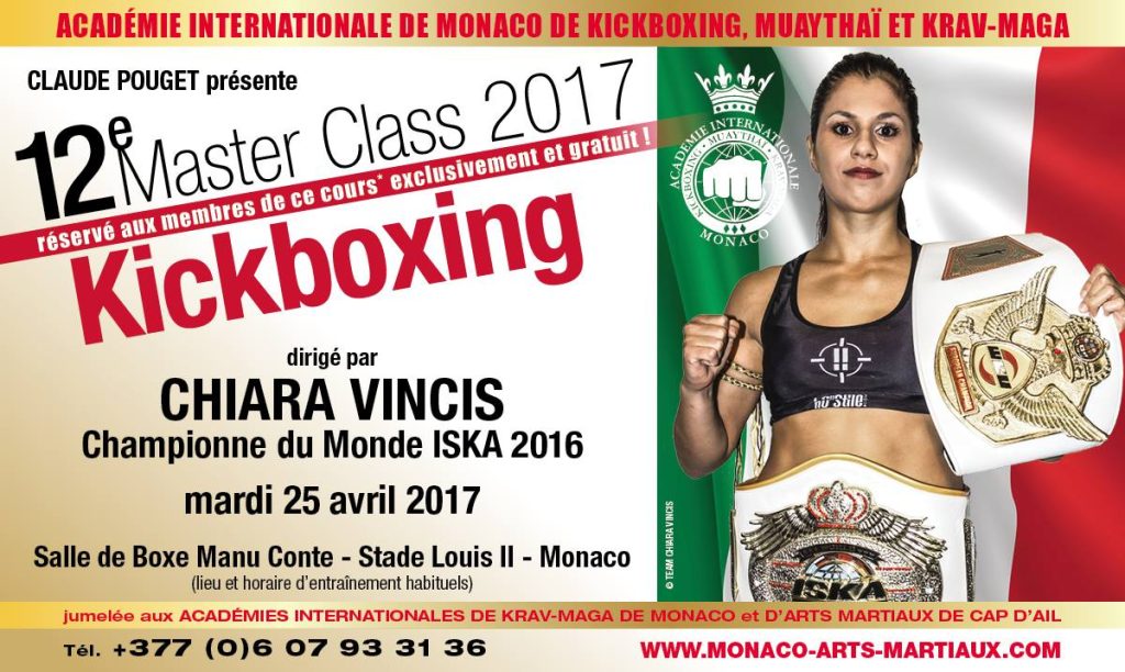 STAGE DE KICKBOXING A MONACO AVEC CHIARA VINCIS Avril 2017